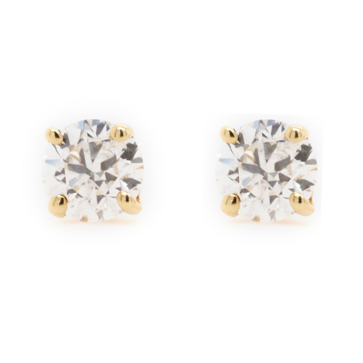 Stud Earrings with 1.00 Carat Total Weight of Diamonds in 18ct Yellow gold - Duffs Jewellers