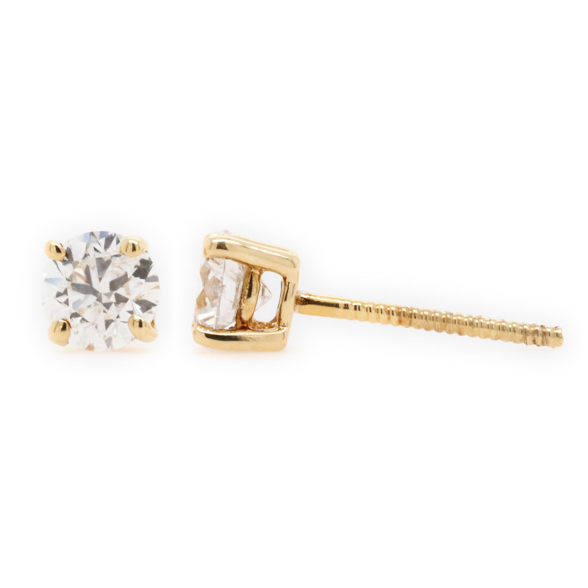 Stud Earrings with 1.00 Carat Total Weight of Diamonds in 18ct Yellow gold - Duffs Jewellers