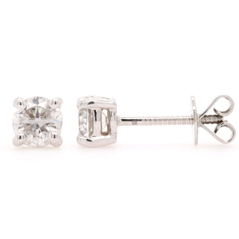 Stud Earrings with 0.80 Carat Total Weight of Diamonds in 18ct White gold - Duffs Jewellers