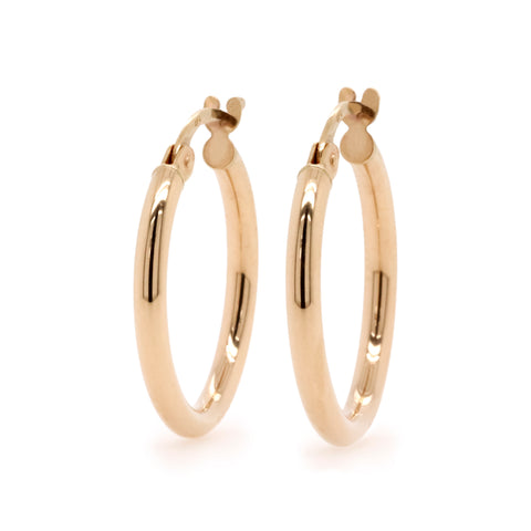 9ct Yellow Gold Medium Hoop Earrings - Duffs Jewellers
