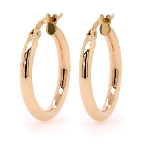 9ct Yellow Gold Medium Hoop Earrings - Duffs Jewellers