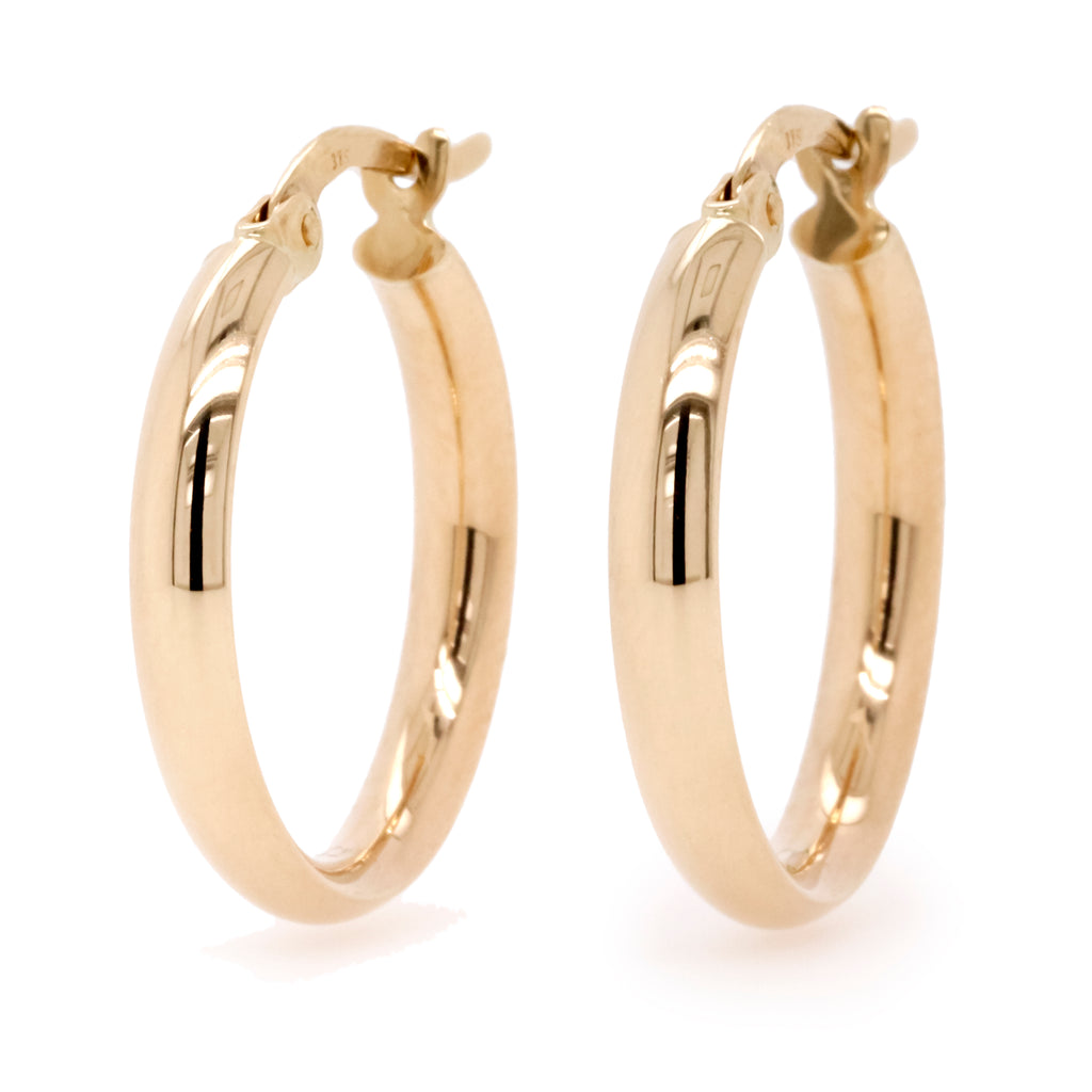 9ct Yellow Gold Medium Hoop Earrings - Duffs Jewellers