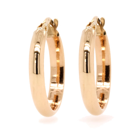9ct Yellow Gold Medium Hoop Earrings - Duffs Jewellers