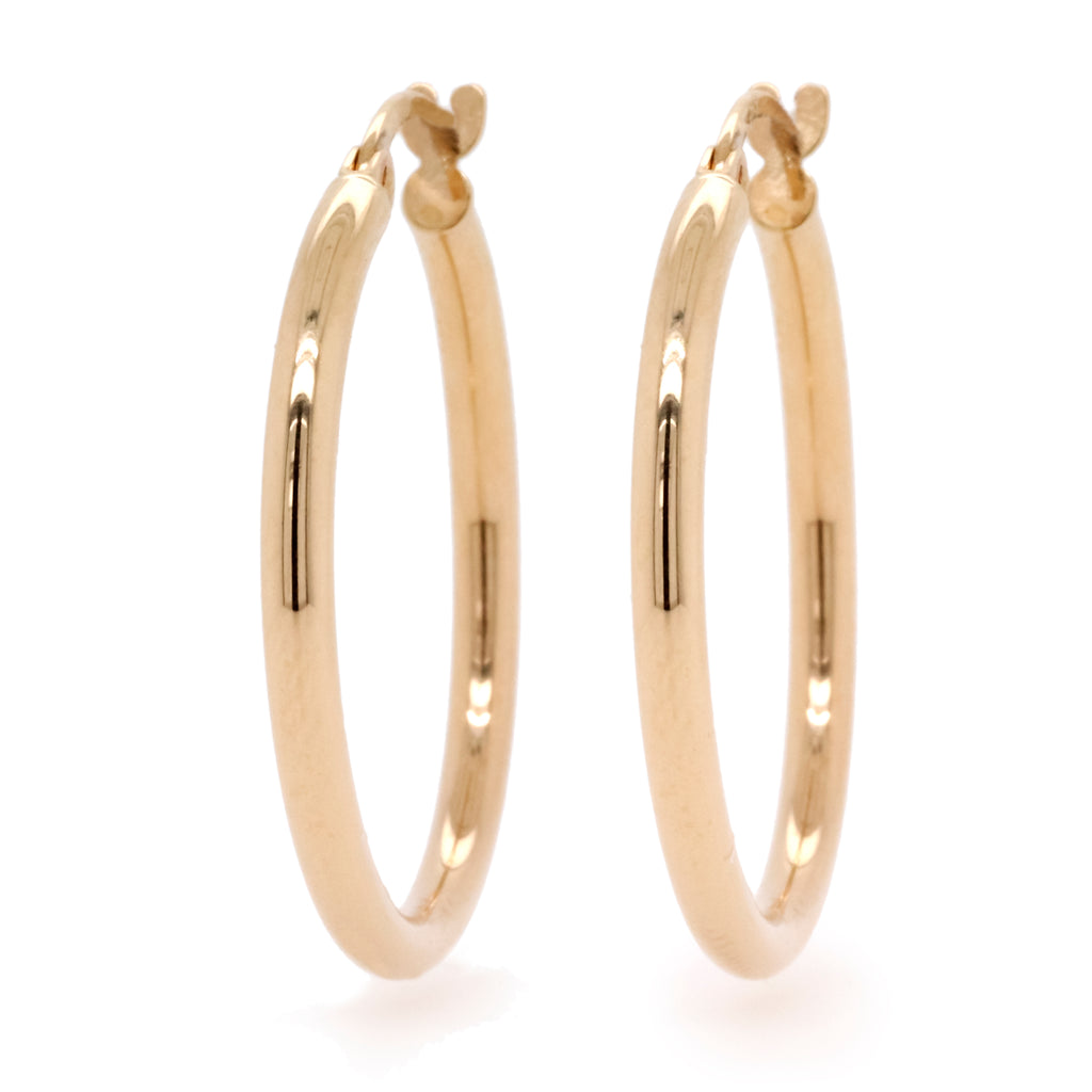 9ct Yellow Gold Medium Hoop Earrings - Duffs Jewellers