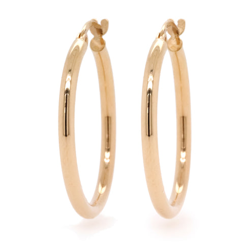 9ct Yellow Gold Medium Hoop Earrings - Duffs Jewellers