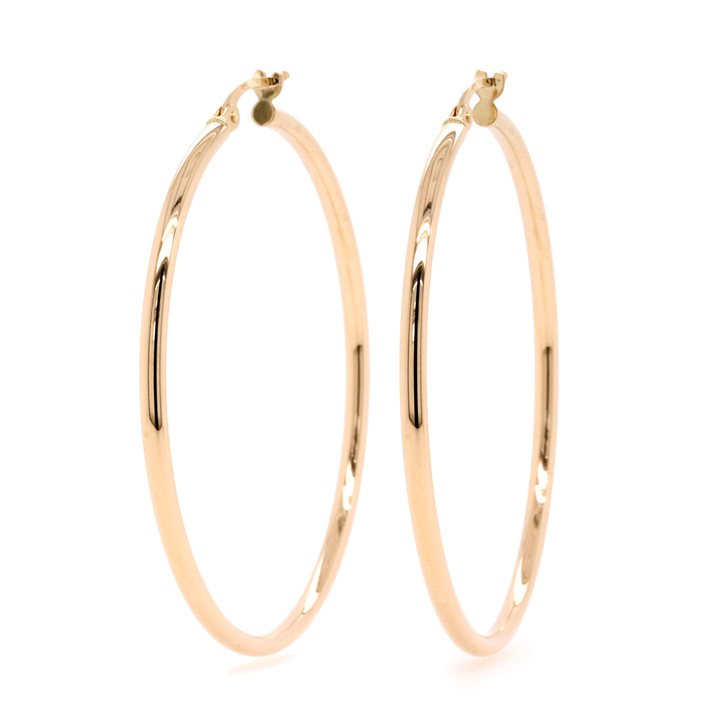 9ct Yellow Gold Large Hoop Earrings - Duffs Jewellers