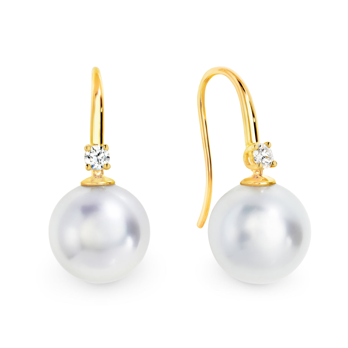South seas pearl and diamond earings - Duffs Jewellers