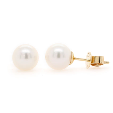 8.5mm - 9.0mm White Akoya Pearl Stud Earrings - Duffs Jewellers