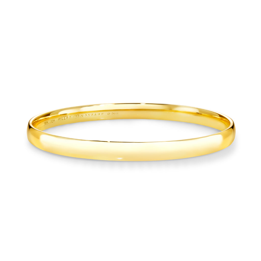 9ct Yellow gold silver filled bangle 6mm wide. - Duffs Jewellers