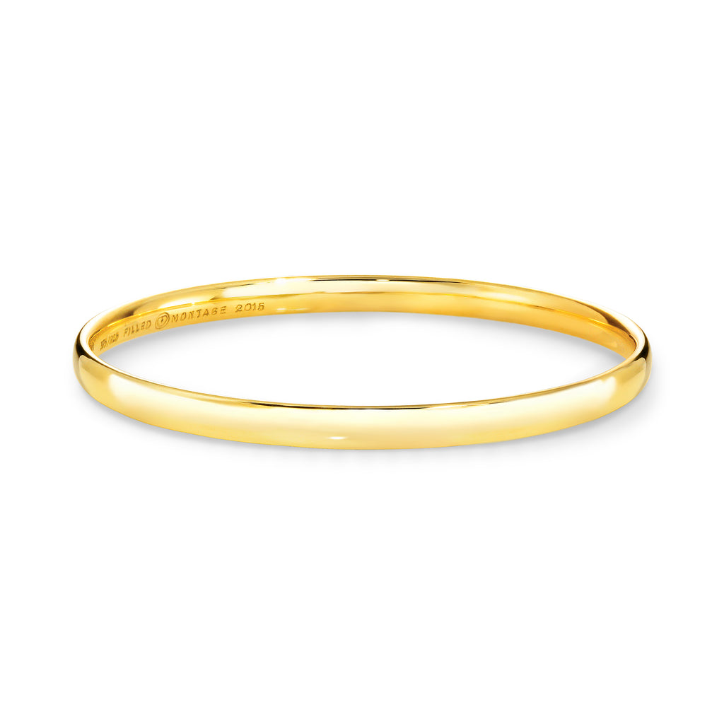 9ct Yellow gold silver filled bangle 4.5mm wide - Duffs Jewellers