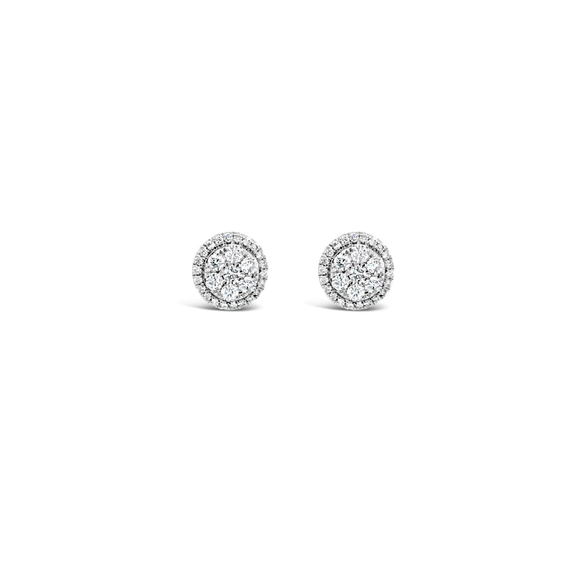 Round halo earrings 0.34ct - Duffs Jewellers