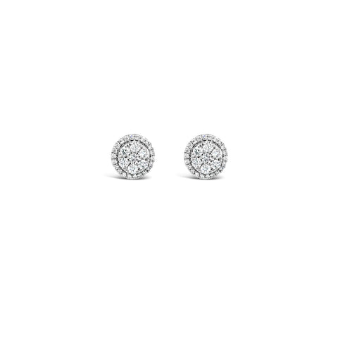Round halo earrings 0.34ct - Duffs Jewellers