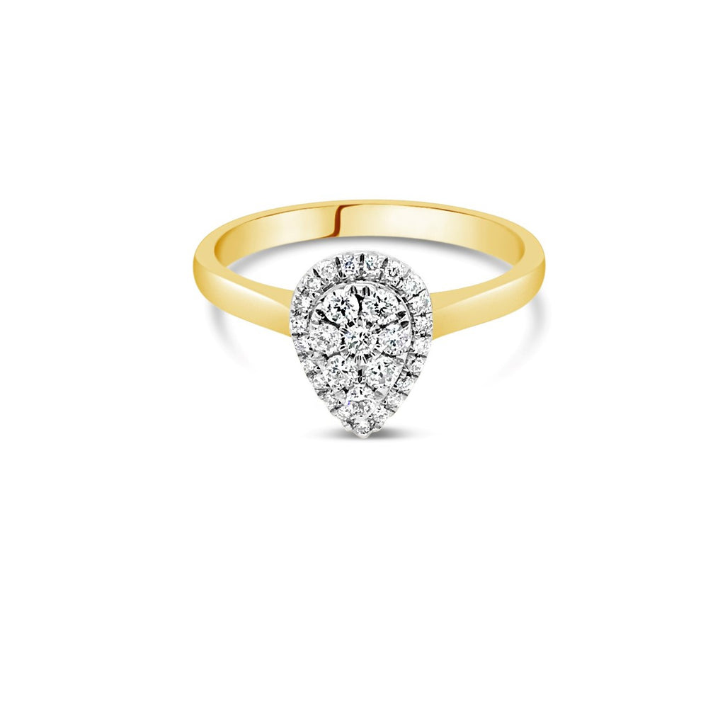 Pear 0.25ct White gold cluster - Duffs Jewellers