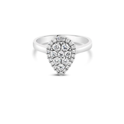 White gold pear diamond cluster ring 0.50ct - Duffs Jewellers