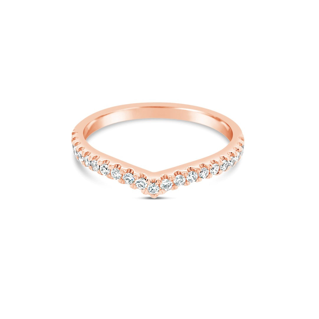 Rose gold diamond wishbone ring - Duffs Jewellers