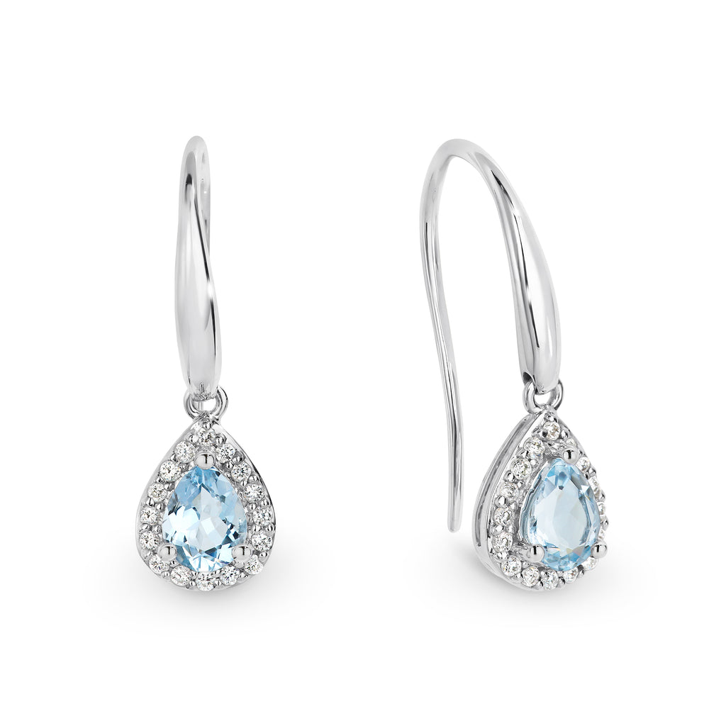 Aquamarine and Diamond Earrings - Duffs Jewellers