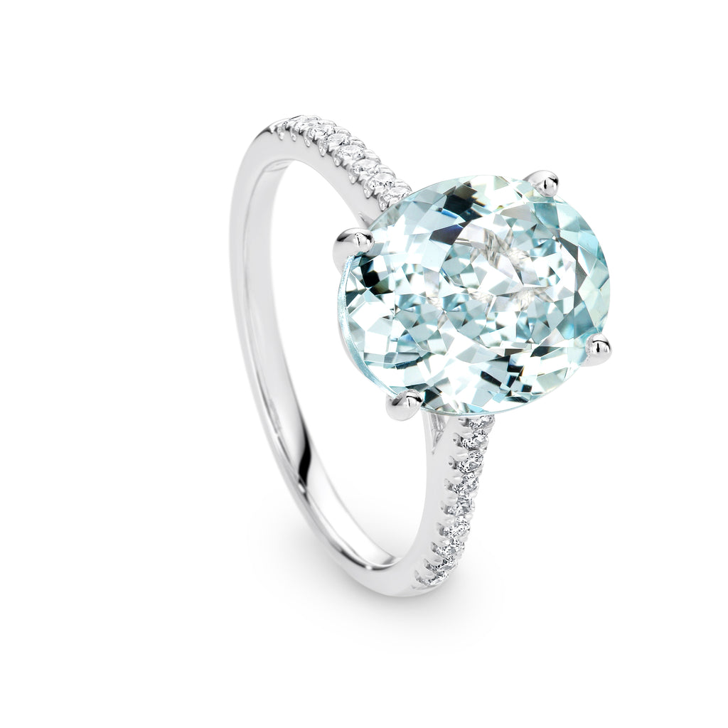 4.00Ct Aquamarine and Diamond Ring - Duffs Jewellers