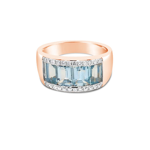 Rose aqua dress ring - Duffs Jewellers