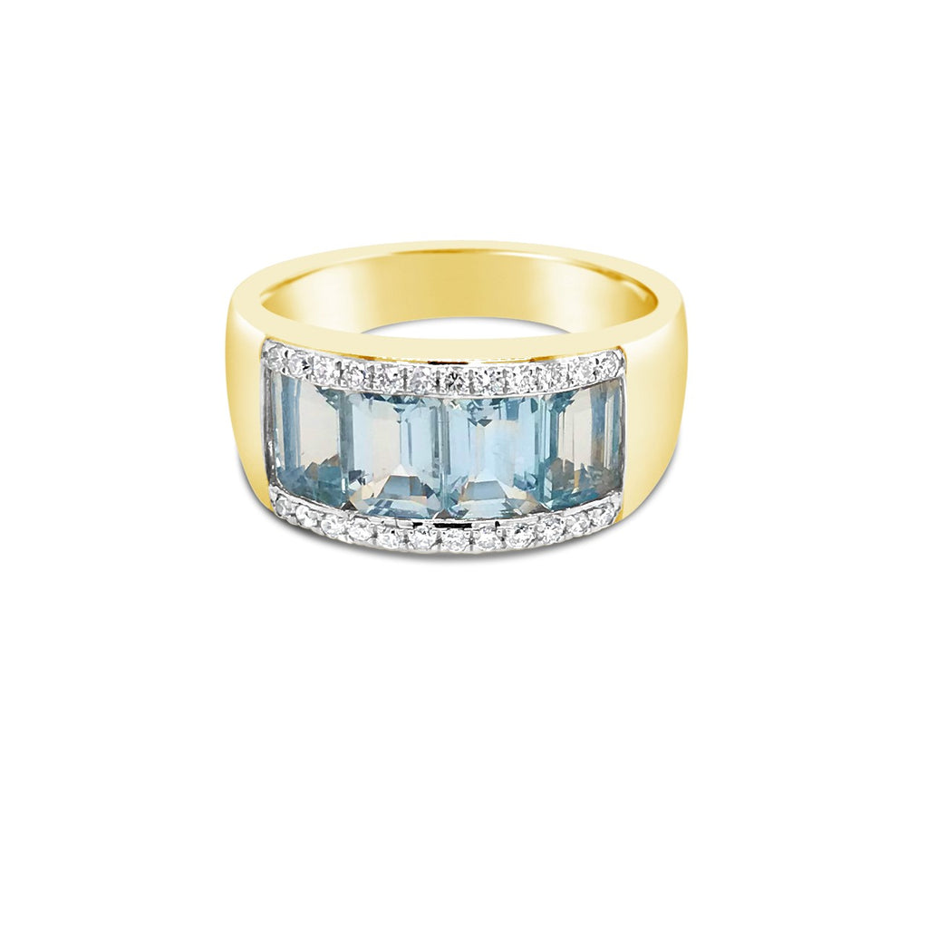 Yellow gold aqua dress ring - Duffs Jewellers