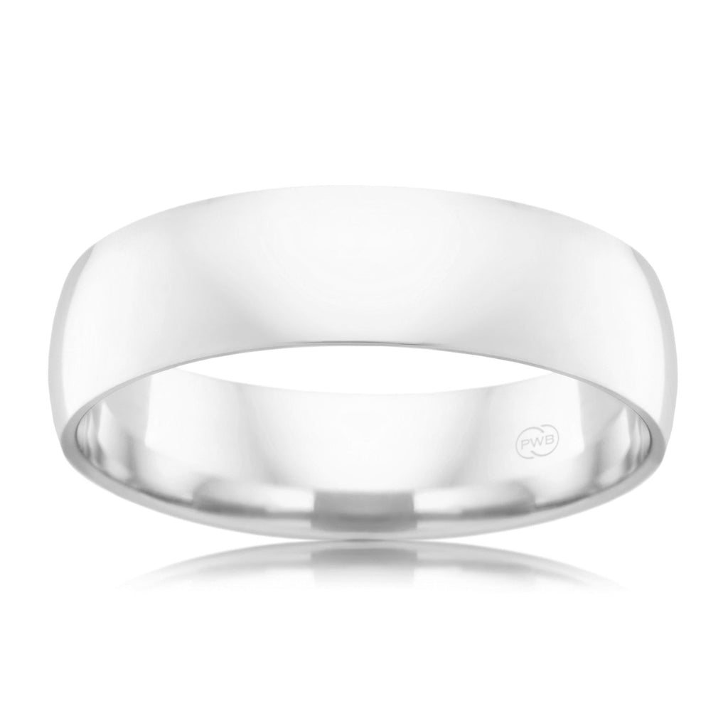 9ct White Gold 6mm Wedding Ring - Duffs Jewellers