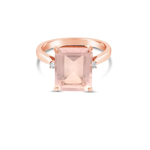 9ct Rose gold ring with Rose Quartz - Duffs Jewellers