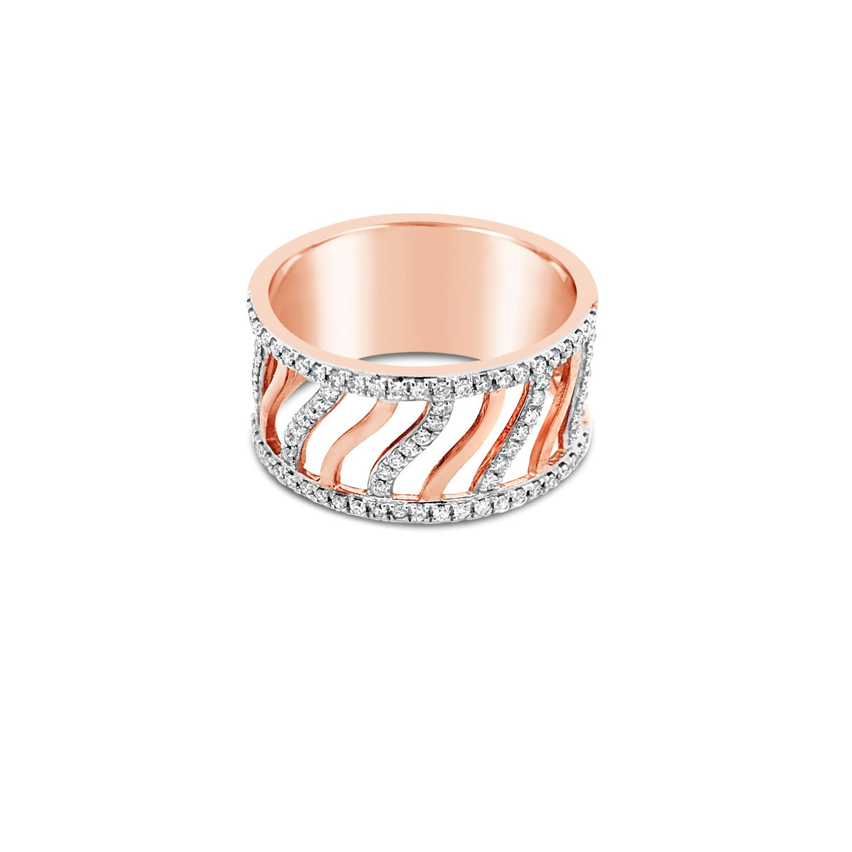 Rose gold open wave ring - Duffs Jewellers