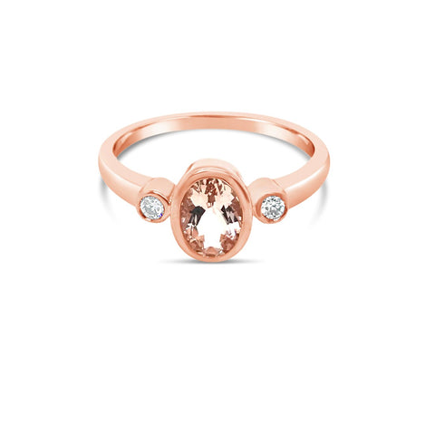 Morganite and diamond trilogy ring - Duffs Jewellers