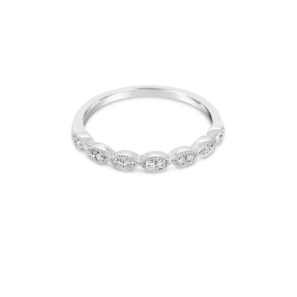 White gold marquise shape ring 0.12ctTDW - Duffs Jewellers