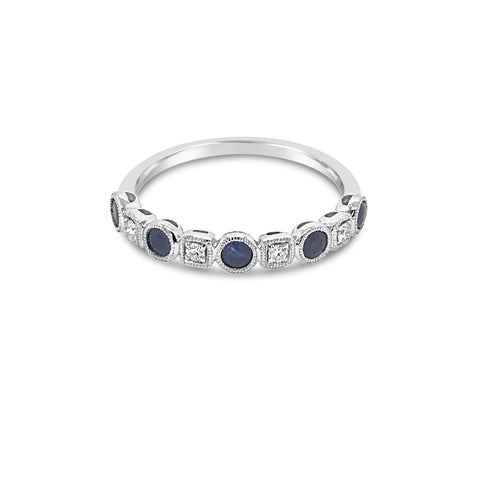 Alternating Diamond and Sapphire ring - Duffs Jewellers