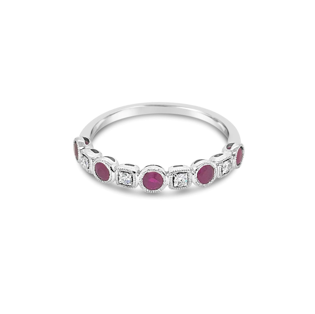Alternating Diamond and Ruby ring - Duffs Jewellers