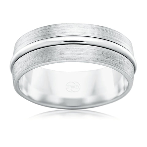 9ct White Gold 7mm Fancy Wedding Ring - Duffs Jewellers