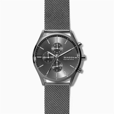 Skagen Holst Gunmetal Chronograph Watch - Duffs Jewellers