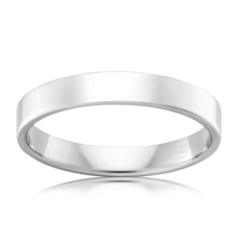 18ct White Gold 3mm Wedding Ring - Duffs Jewellers