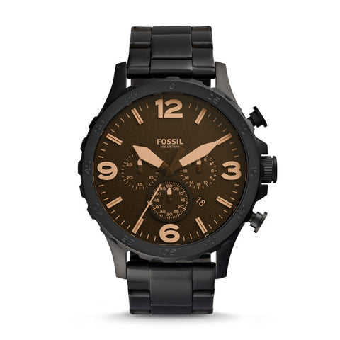 Fossil Nate Black Chronograph Watch - Duffs Jewellers