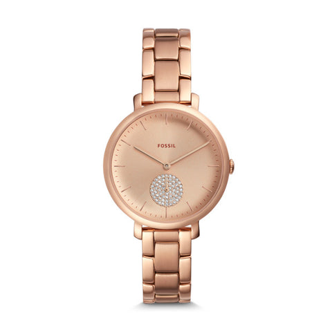Fossil Jacqueline Rose Gold-Tone Analogue Watch - Duffs Jewellers