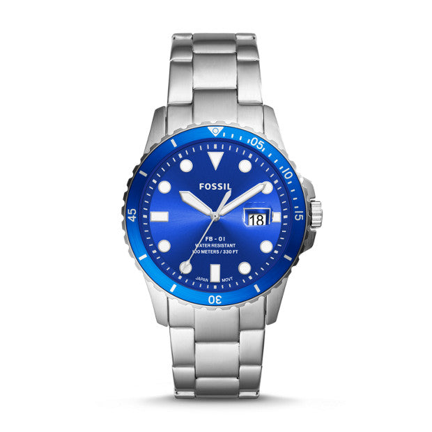 Fossil Fb-01 Silver-Tone Analogue Watch - Duffs Jewellers