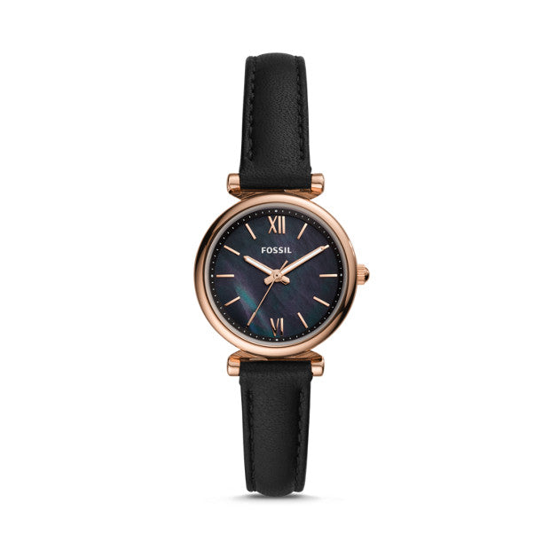 Fossil Carlie Mini Black Analogue Watch - Duffs Jewellers