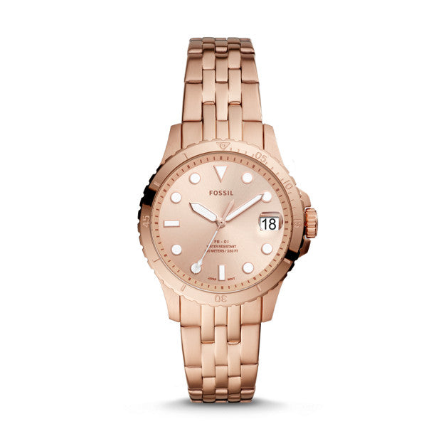 Fossil FB-01 Rose Gold-Tone Analogue Watch - Duffs Jewellers