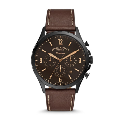 Fossil Forrester Brown Chronograph Watch - Duffs Jewellers