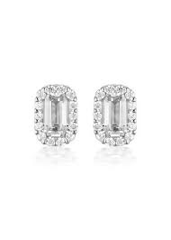 Georgini Paris White CZ Rhodium 3Mils Earring - Duffs Jewellers