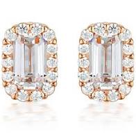 Georgini Paris White CZ Rose Gold 20Mils Earring - Duffs Jewellers