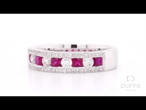White gold Ruby and Diamond band