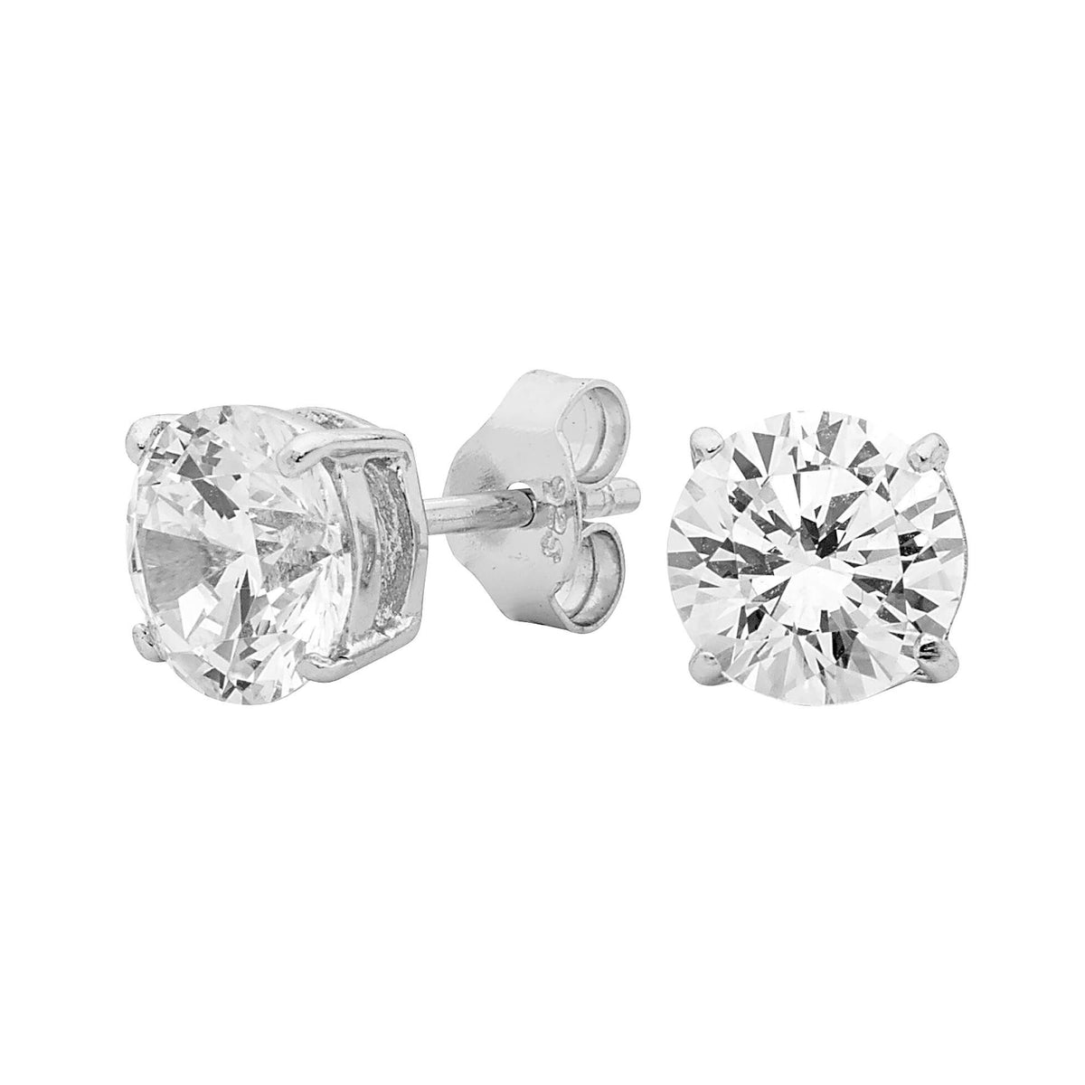 Georgini Clear Round Studs - Silver - Duffs Jewellers