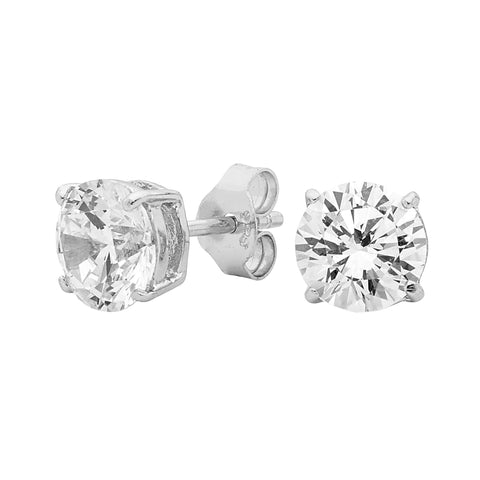 Georgini Clear Round Studs - Silver - Duffs Jewellers