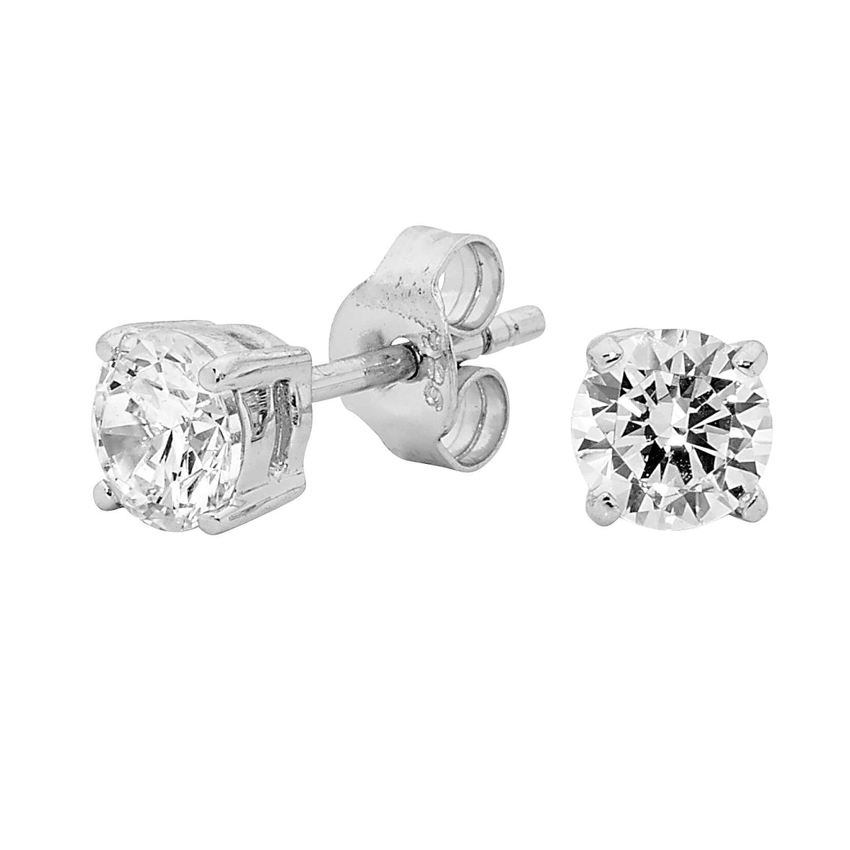 Georgini 5mm Clear Round Stud - Silver - Duffs Jewellers