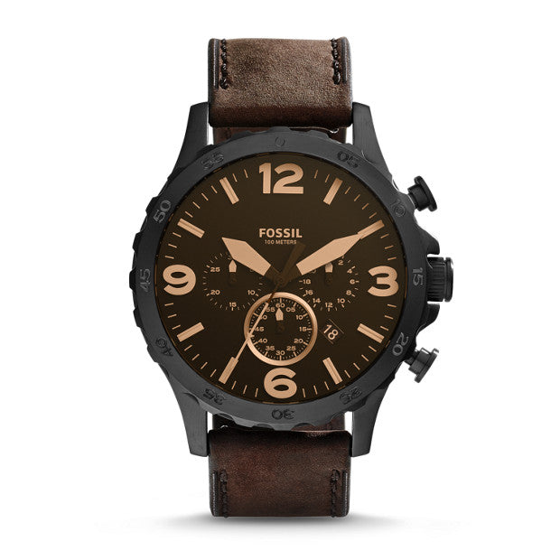 Fossil Nate Dark Brown Chronograph Watch - Duffs Jewellers