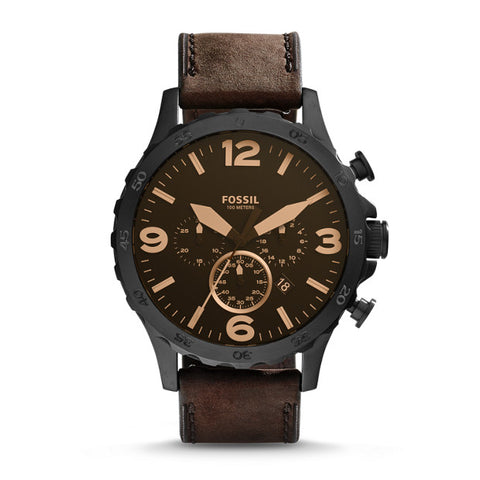 Fossil Nate Dark Brown Chronograph Watch - Duffs Jewellers