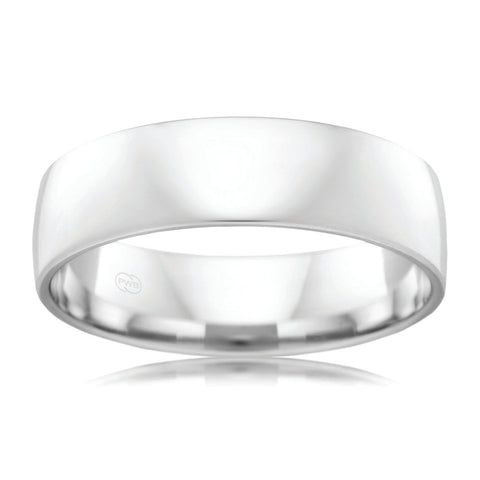 9ct White Gold 6mm Wedding Ring - Duffs Jewellers